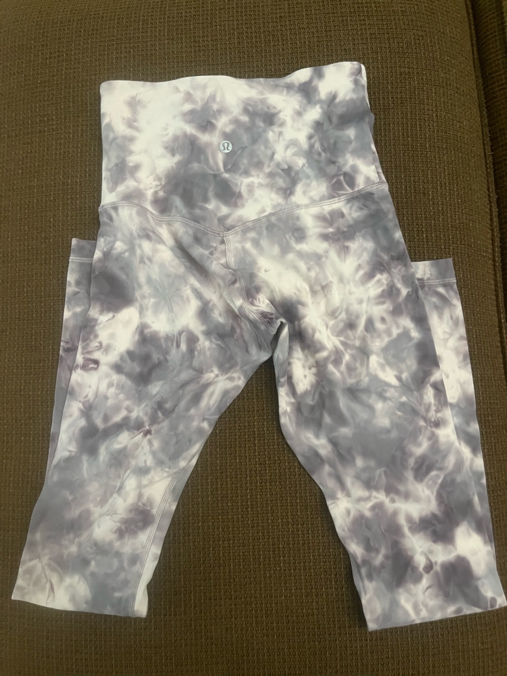 lululemon athletica Tie-Dye High-Rise Leggings in Light Gray and White
